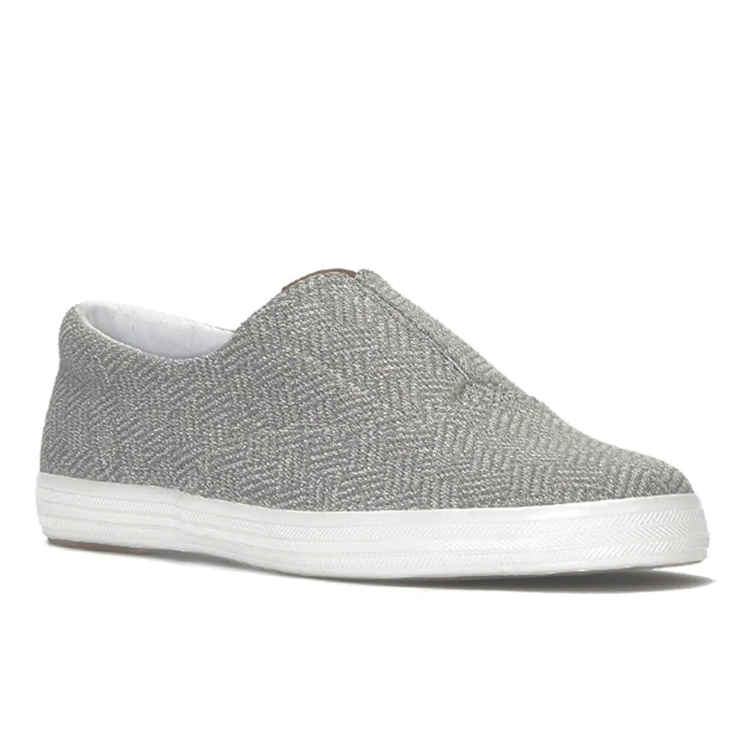 Keds Champion Round Toe Slip Crosshatch Textile Sneaker Light Grey