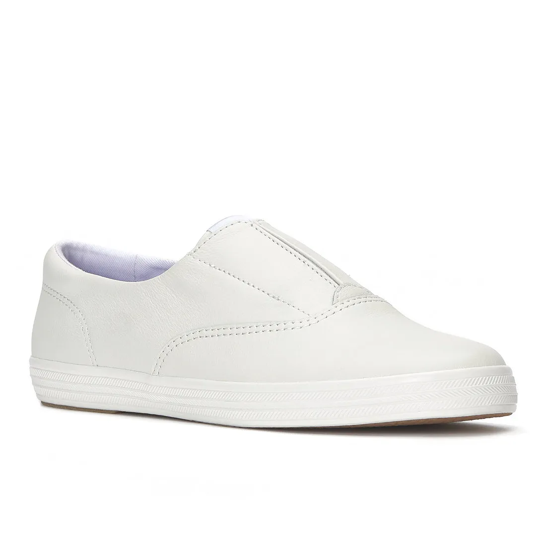Keds Champion Round Toe Slip Sneaker Leather White