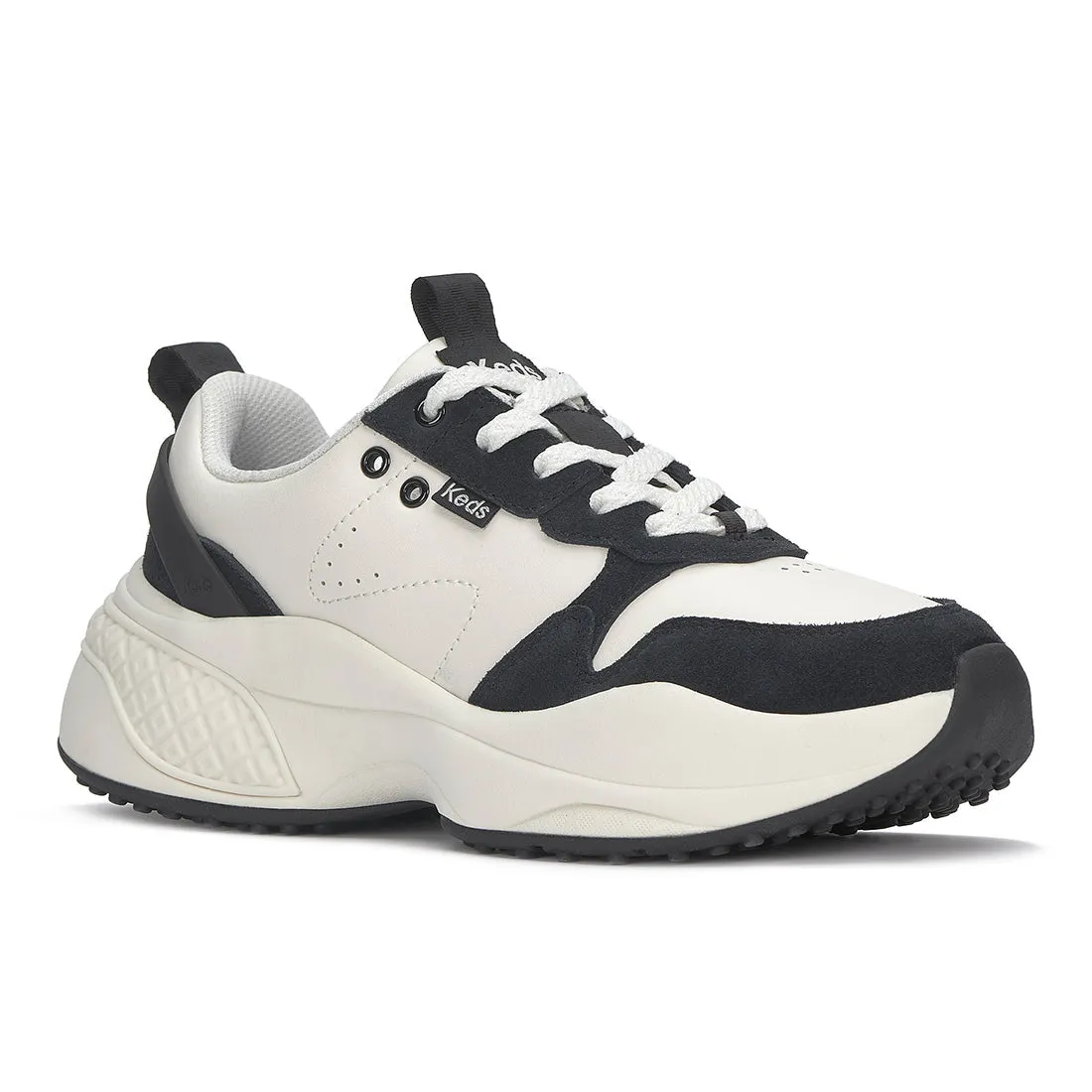 Keds Women’s Cross City Trainer Leather/Mesh Sneaker White/Black