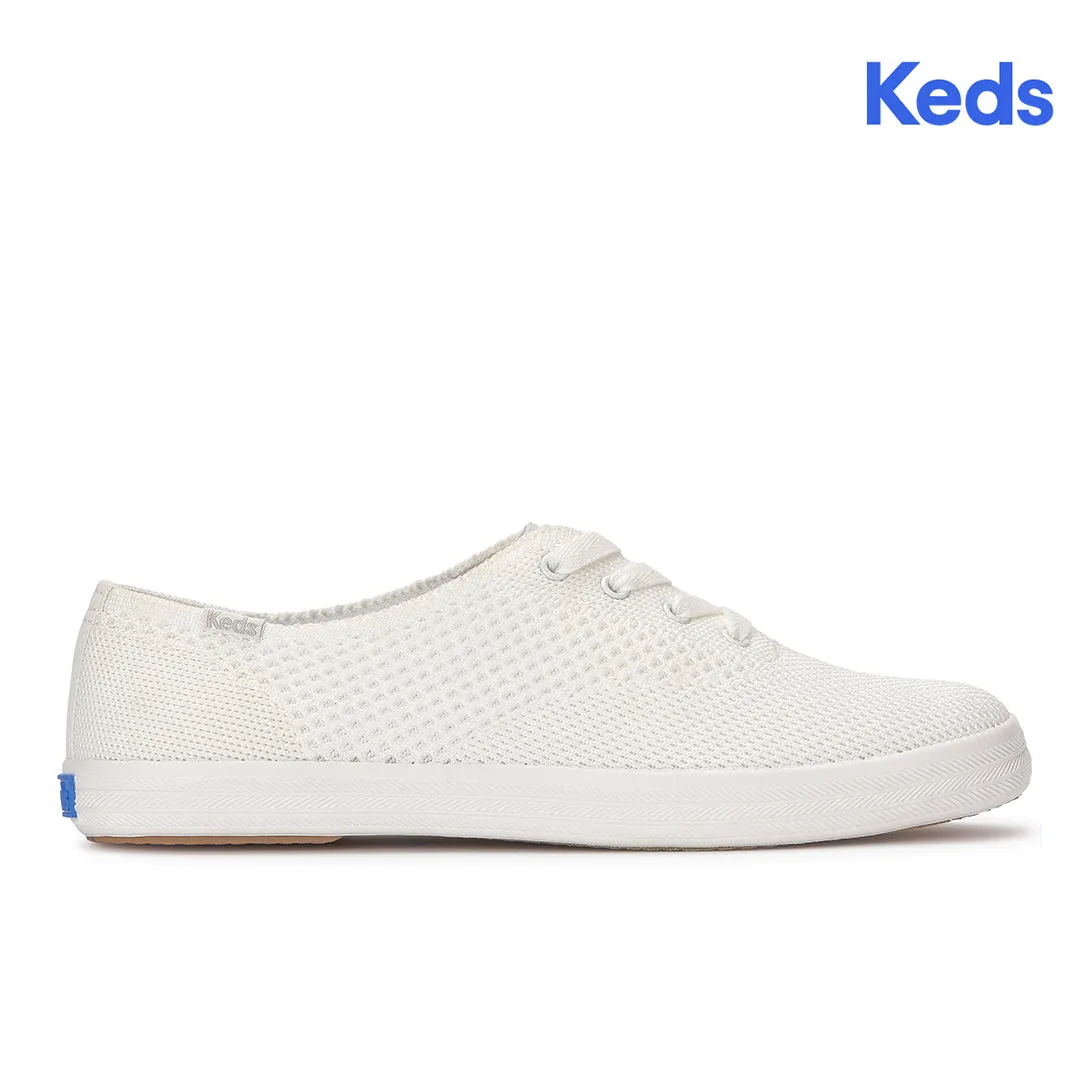 Keds Women’s Keds Champion Eng Knit Snow White Sneaker