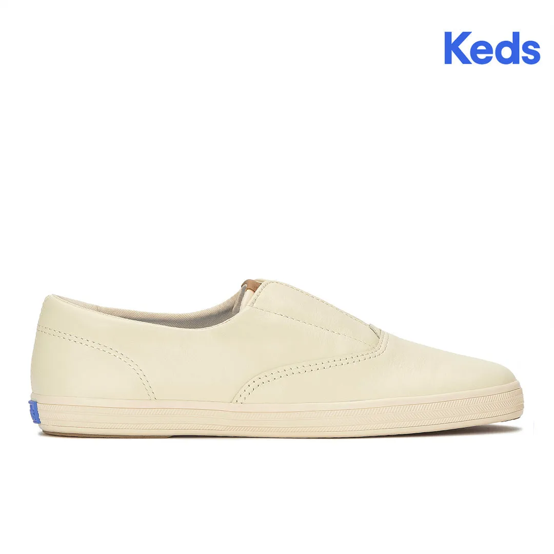 Keds Women’s Keds Champion Round Toe Slip Leather Parchment Sneaker