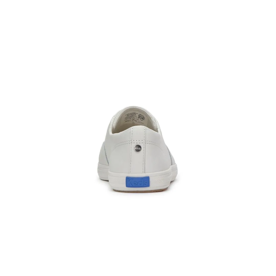 Keds Womens Champion Square Toe Slip Soft Leather Snow White Sneaker