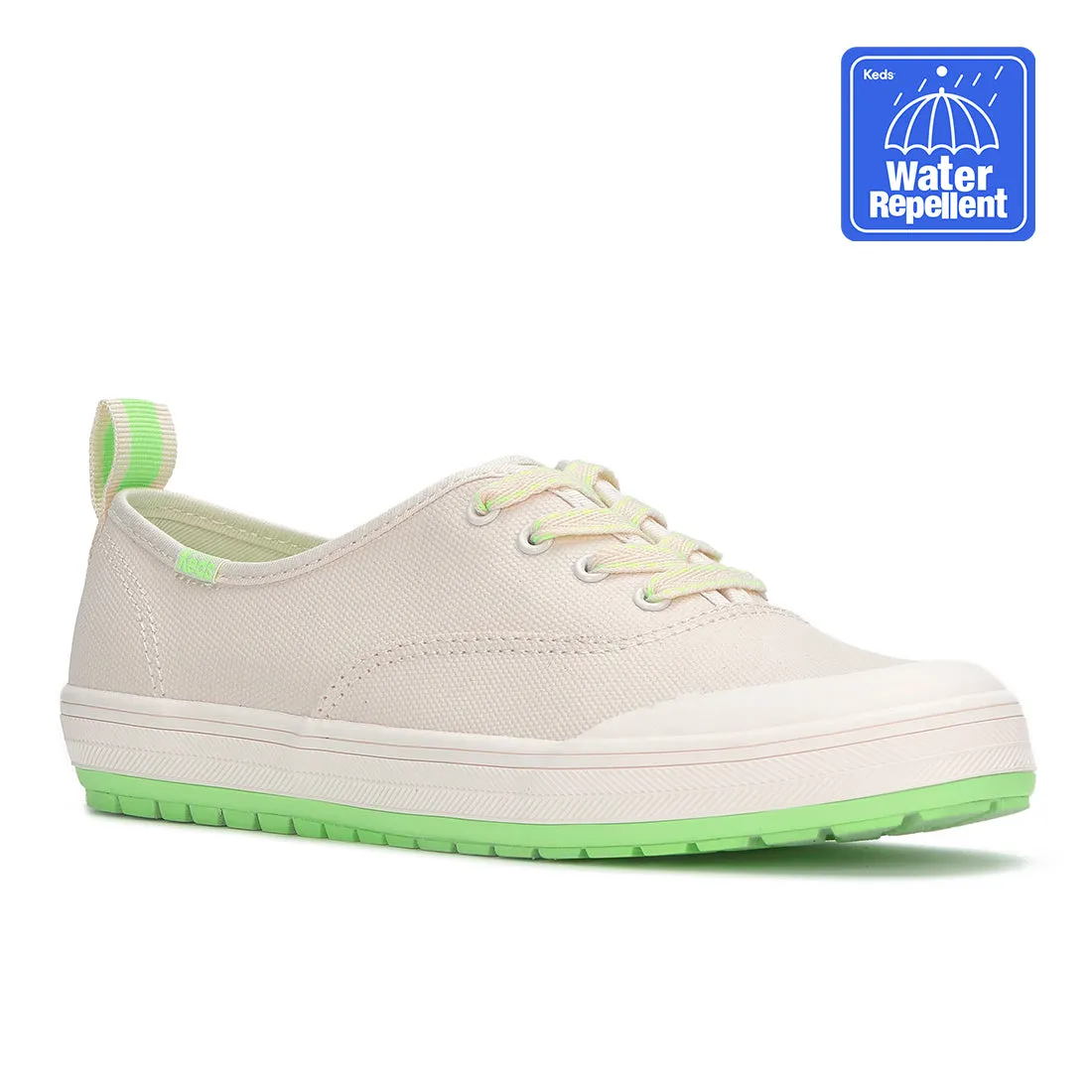 Keds Womens Champion Toe Cap TRX Splash Canvas Sneaker Sea Salt/Lime