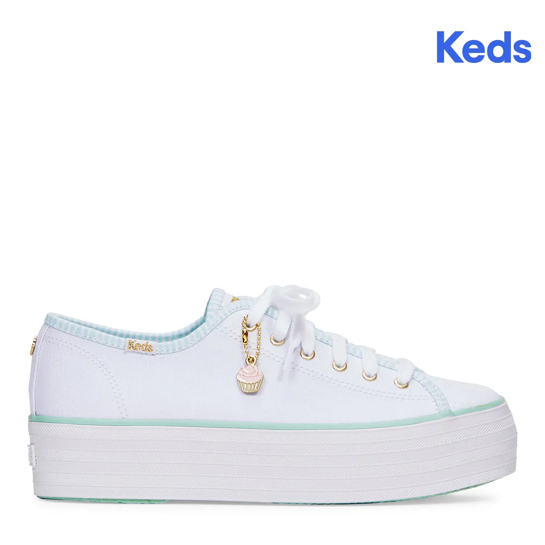 Keds Women’s Triple Up MB Piping Sneaker White/Green