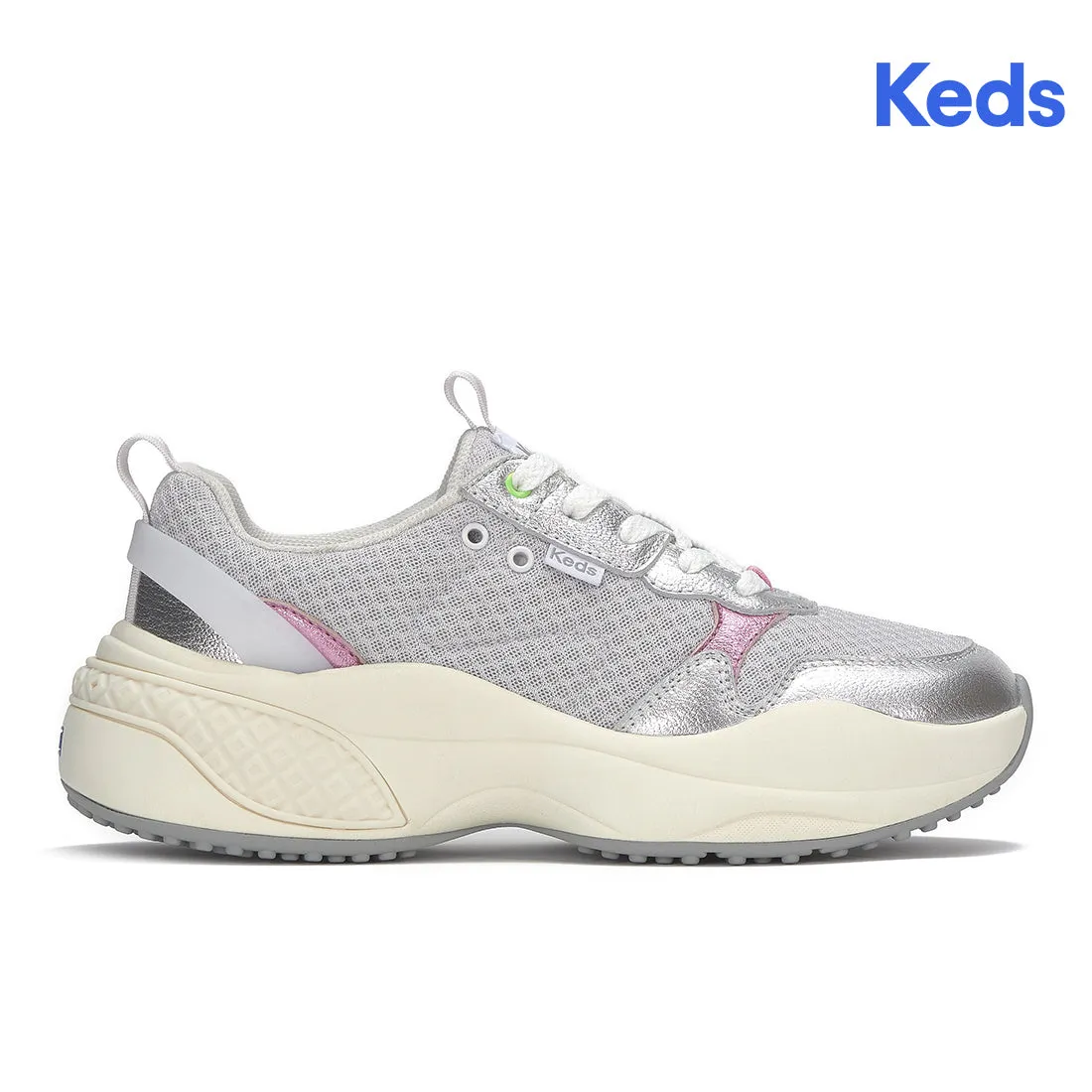 Keds Women’s Cross City Trainer Leather/Mesh Sneaker Grey/Silver