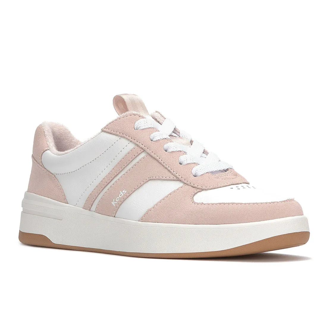 Keds Women’s The Court II Leather/Suede Sneaker White/Blush