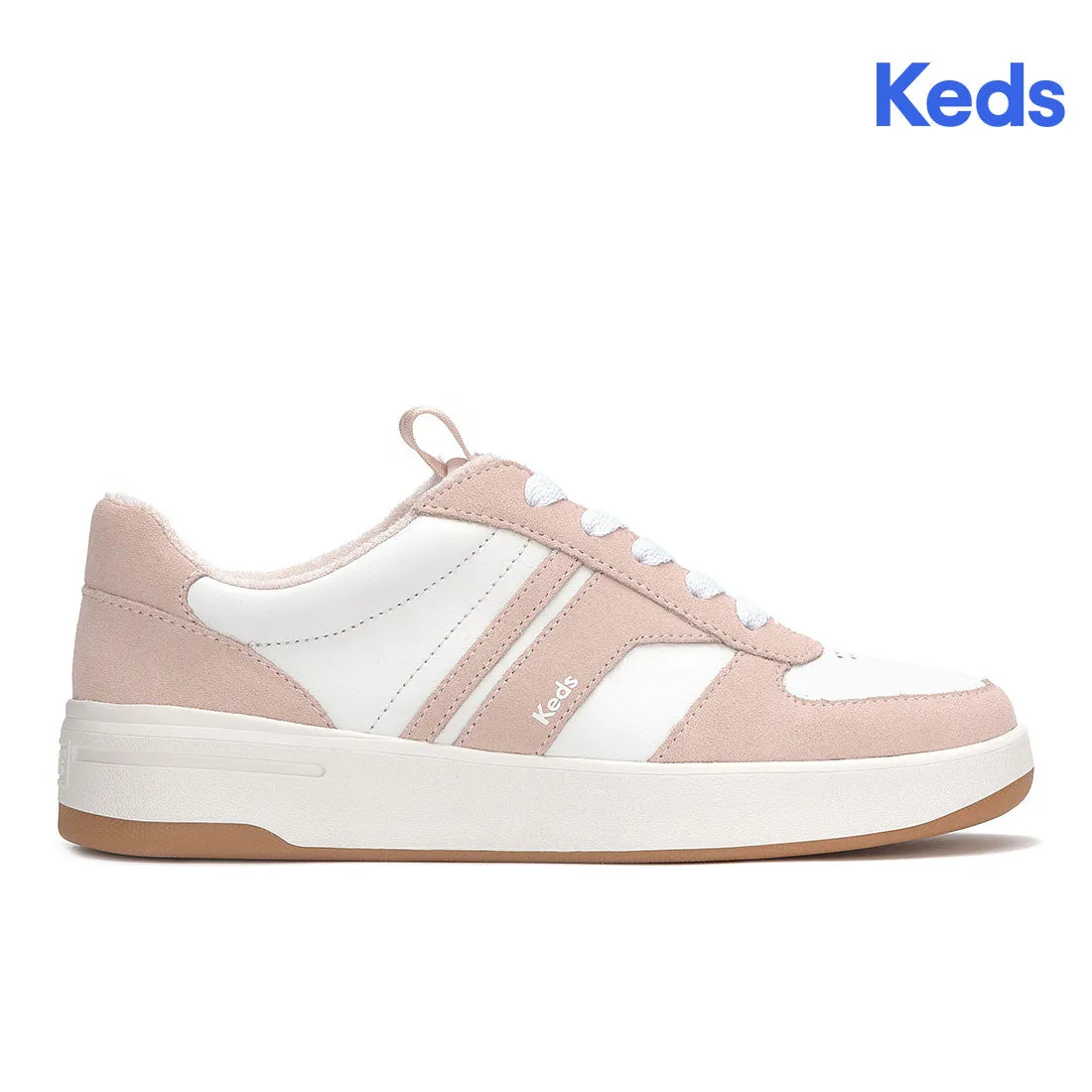 Keds Women’s The Court II Leather/Suede Sneaker White/Blush
