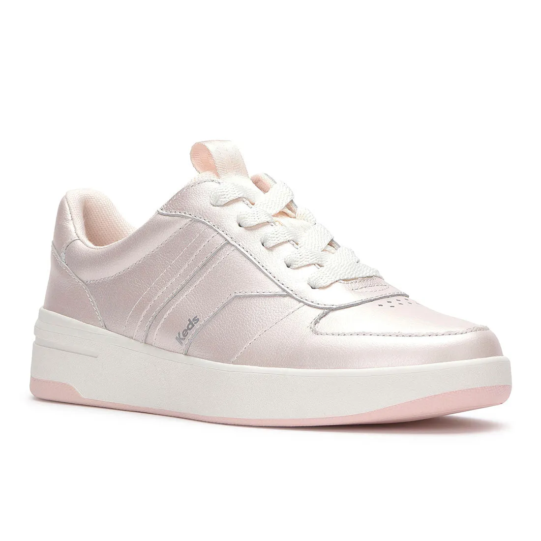 Keds Women’s The Court II Pearlized Leather Sneaker Pearlized Pink