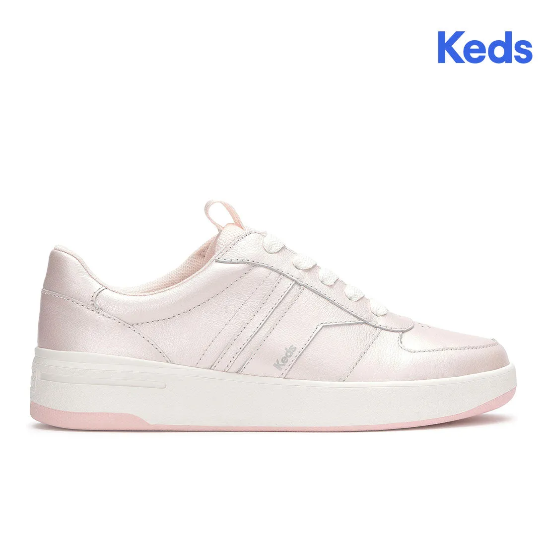 Keds Women’s The Court II Pearlized Leather Sneaker Pearlized Pink