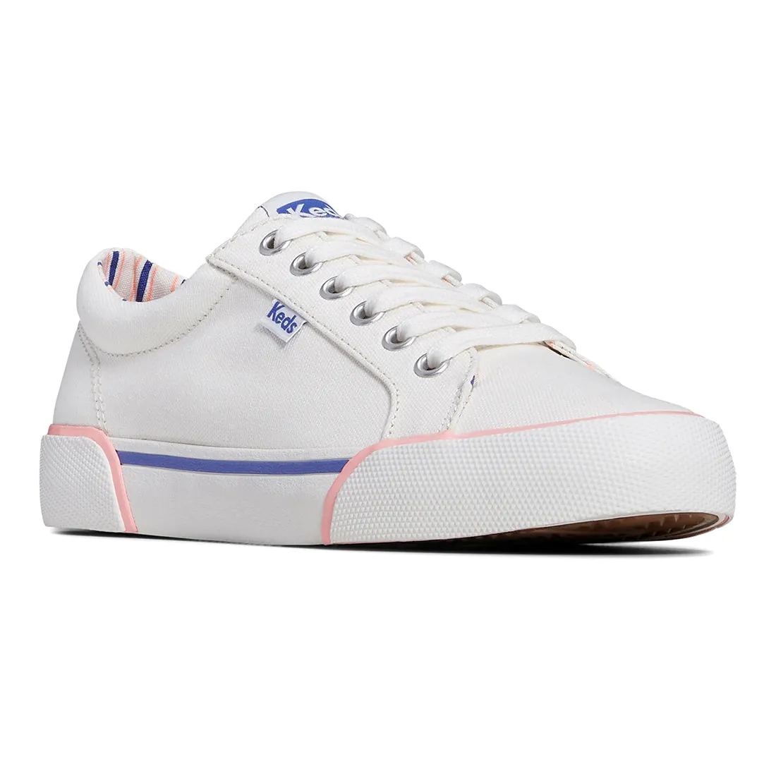 Keds Women’s Jump Kick Canvas Bumper Foxing Pop Lining Sneaker White/Blue