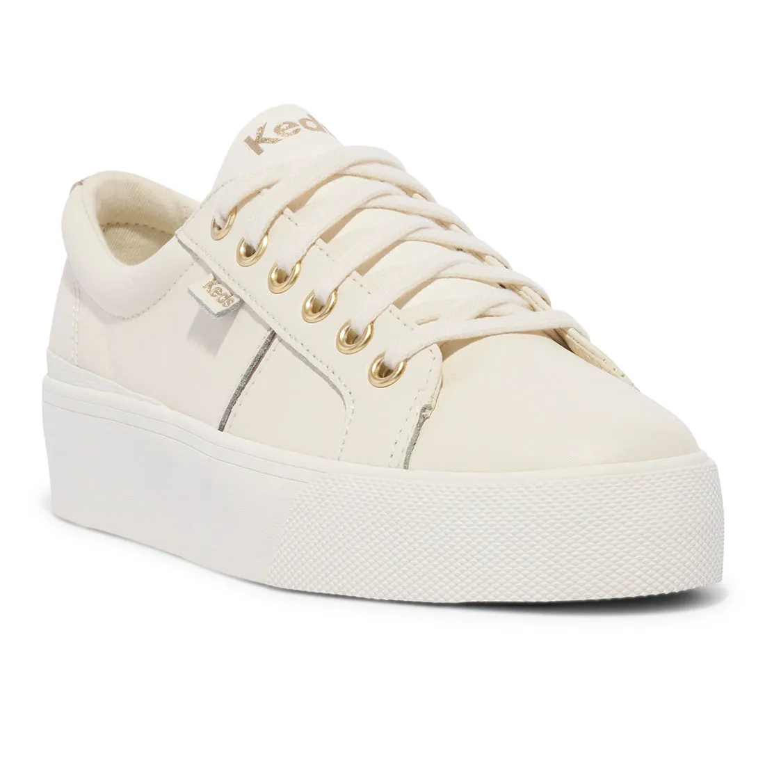 Keds Women’s Jump Kick Duo Leather Metallic Pops Off-White Sneaker
