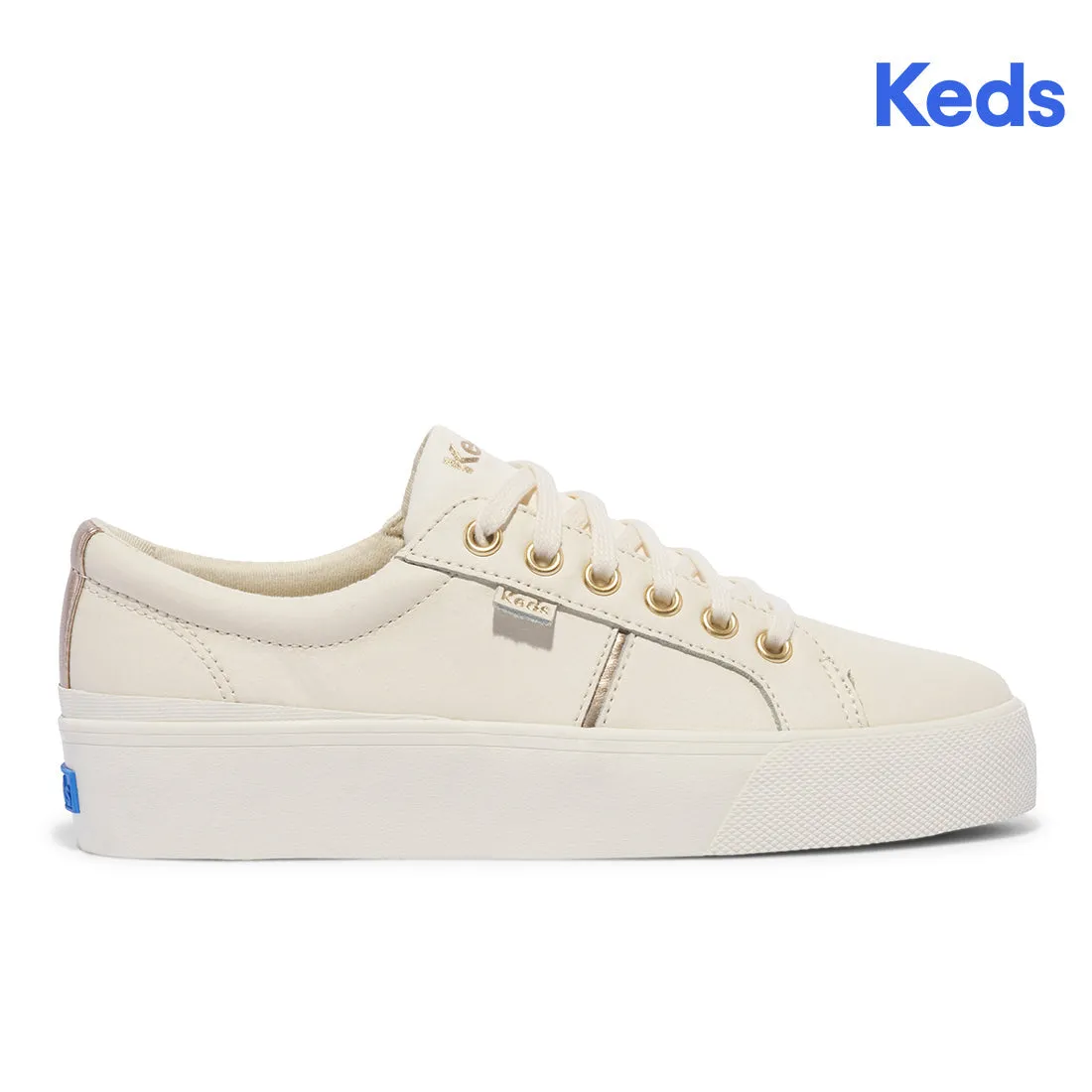 Keds Women’s Jump Kick Duo Leather Metallic Pops Off-White Sneaker