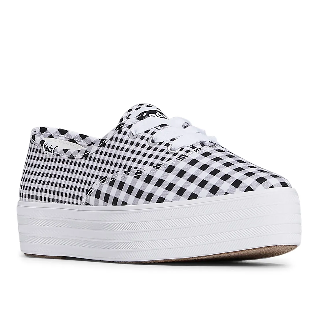 Keds Women’s Point Canvas Gingham Sneaker Black/White