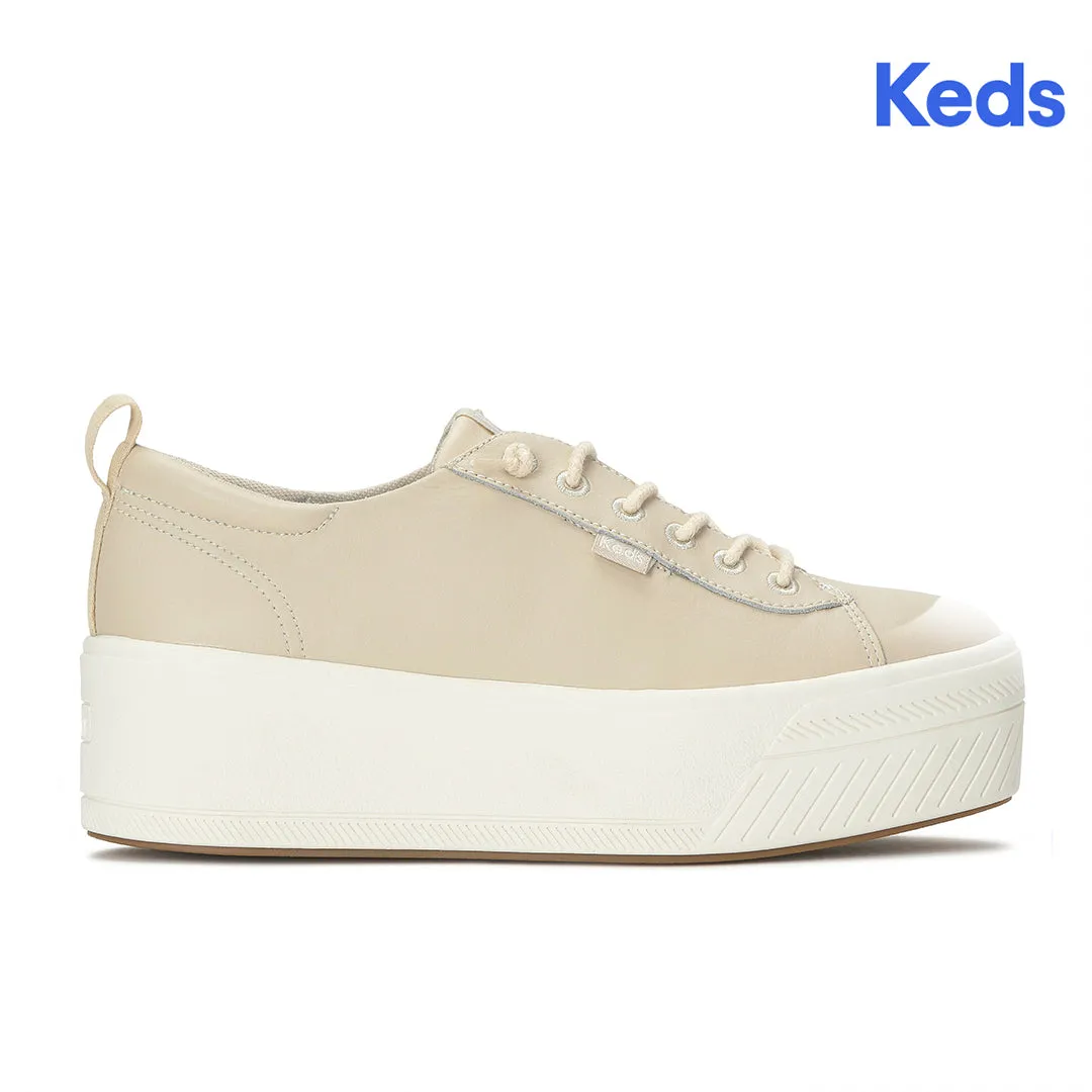 Keds Women's Skyler Slip On Leather Oatmeal Sneaker Keds Women’s Skyler Slip On Leather Oatmeal Sneaker