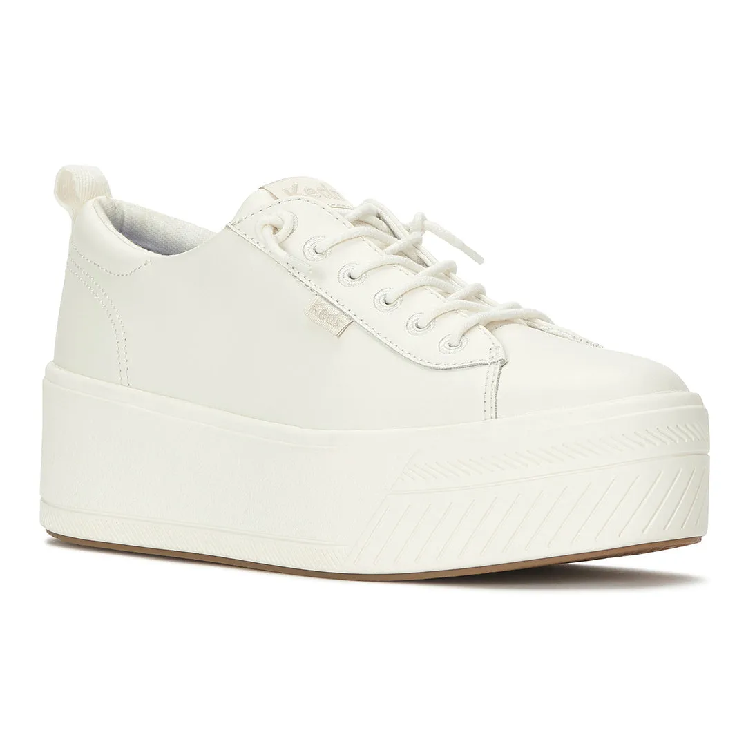 Keds Women’s Skyler Slip On Leather Snow White Sneaker