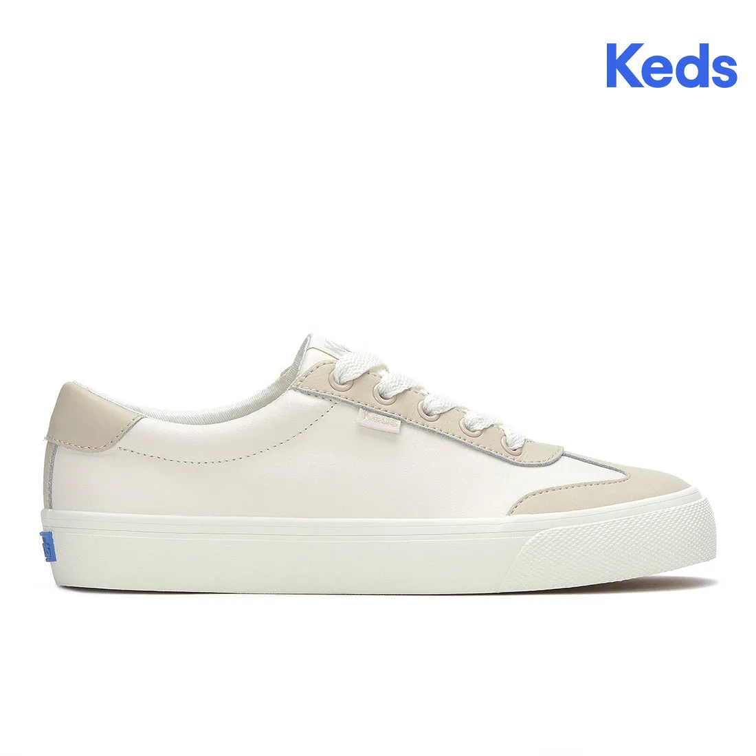 Keds Women's Jump Kick T-Toe Leather Sneaker Snow White/Oatmeal Keds Women’s Jump Kick T-Toe Leather Sneaker Snow White/Oatmeal