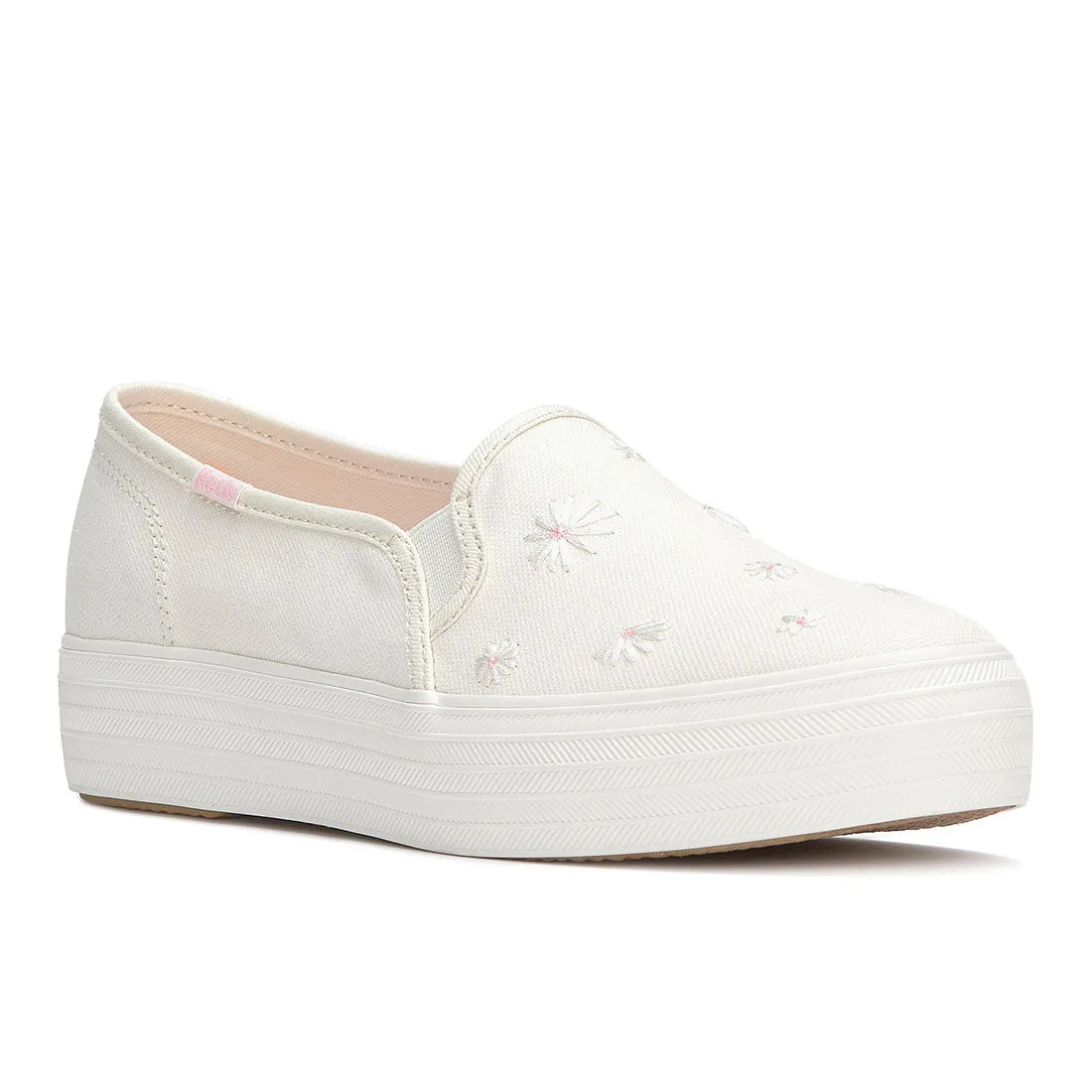 Keds Women’s Triple Decker Canvas Floral Embroidery Snow White
