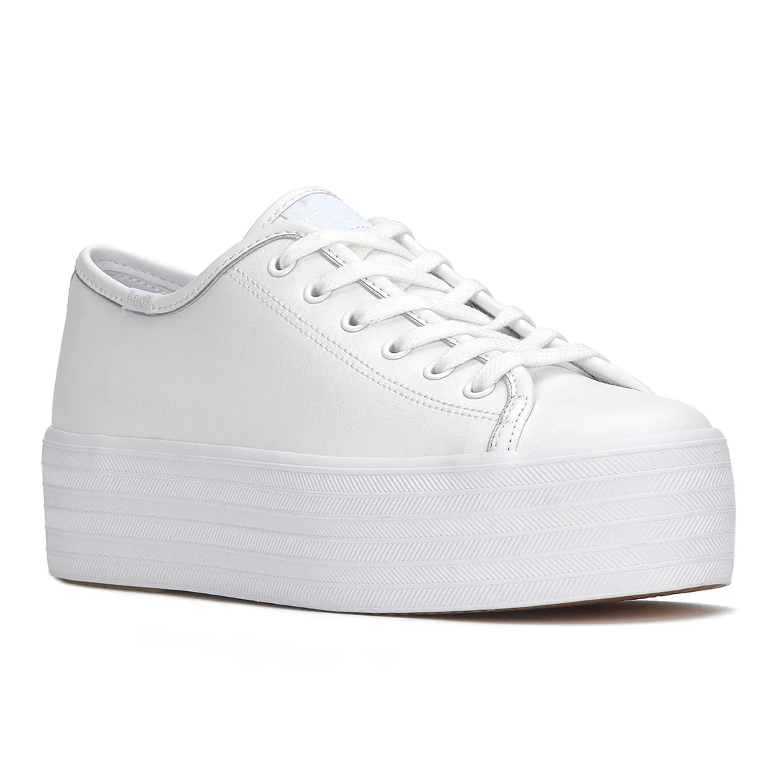 Keds Women’s Triple Up Leather Iridescent Binding White/Iridescent