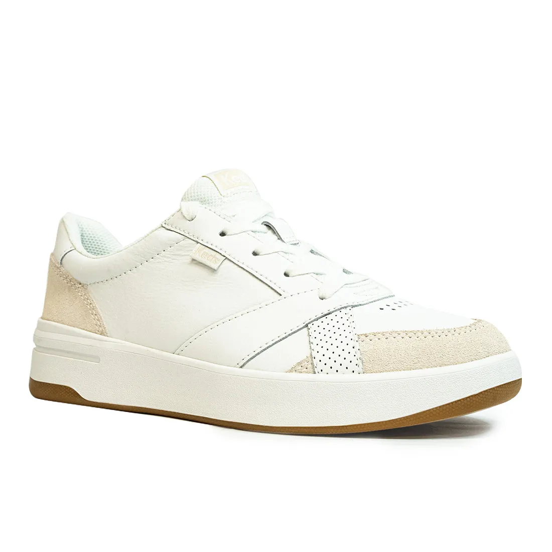 Keds Womens’ The Court Leather Sneaker White/Gum