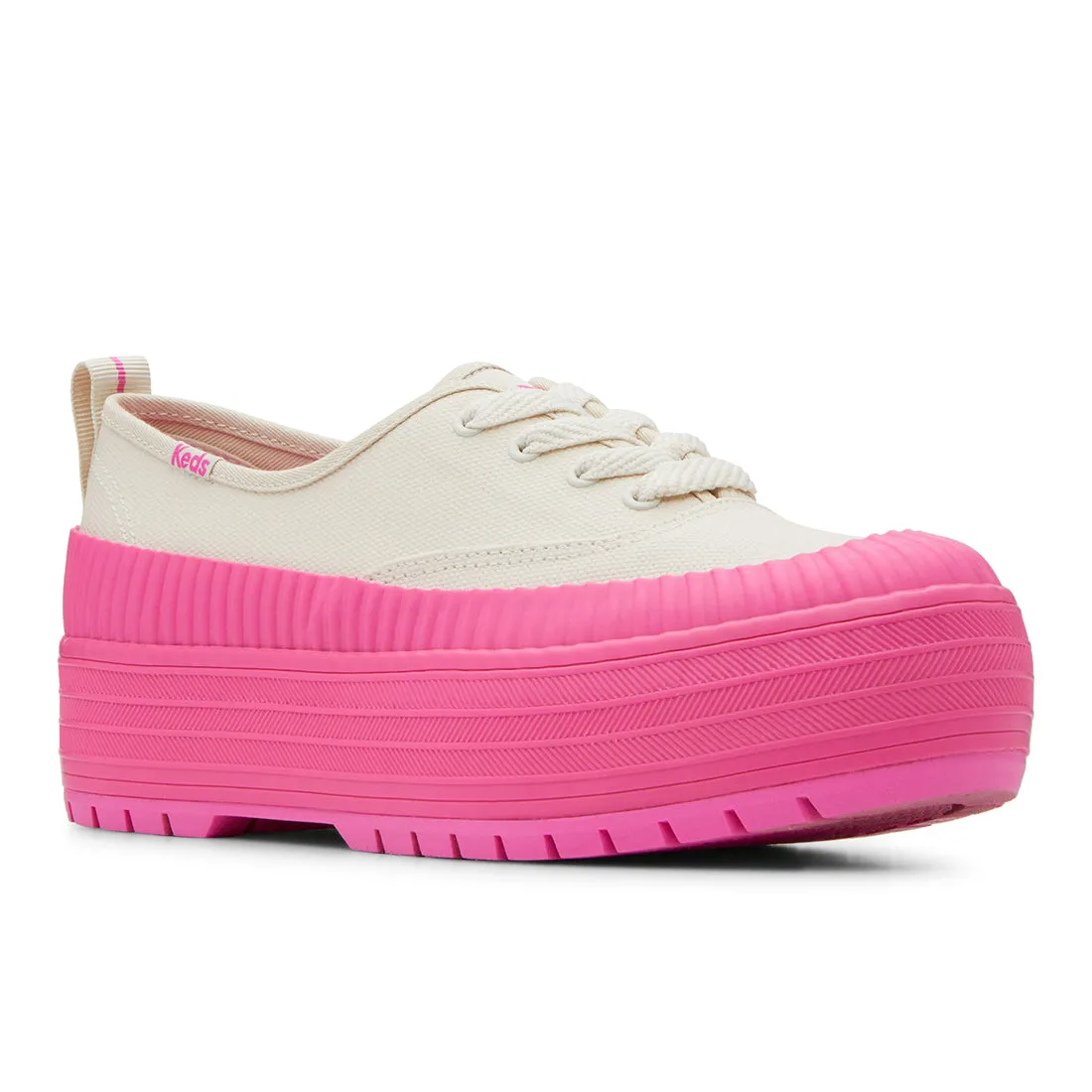 Keds Womens’ The Platform Lug Weatherized Oatmeal/Pink