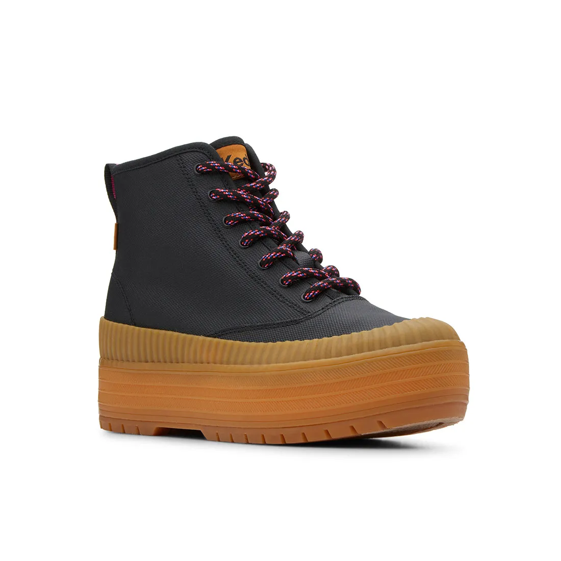 Keds Womens’ The Platform Mid Lug Weatherized Black/Gum