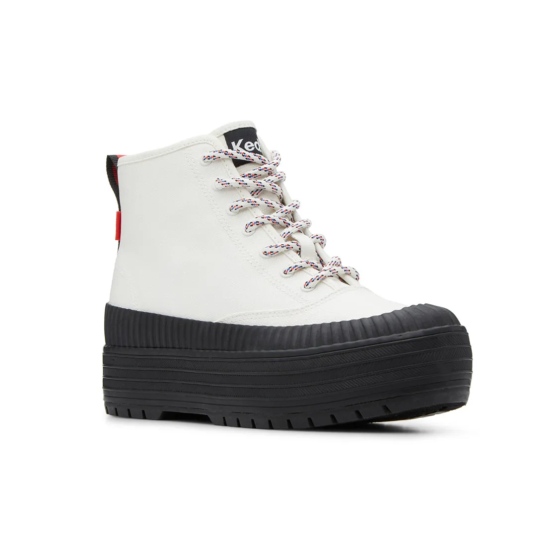 Keds Womens’ The Platform Mid Lug Weatherized White/Black