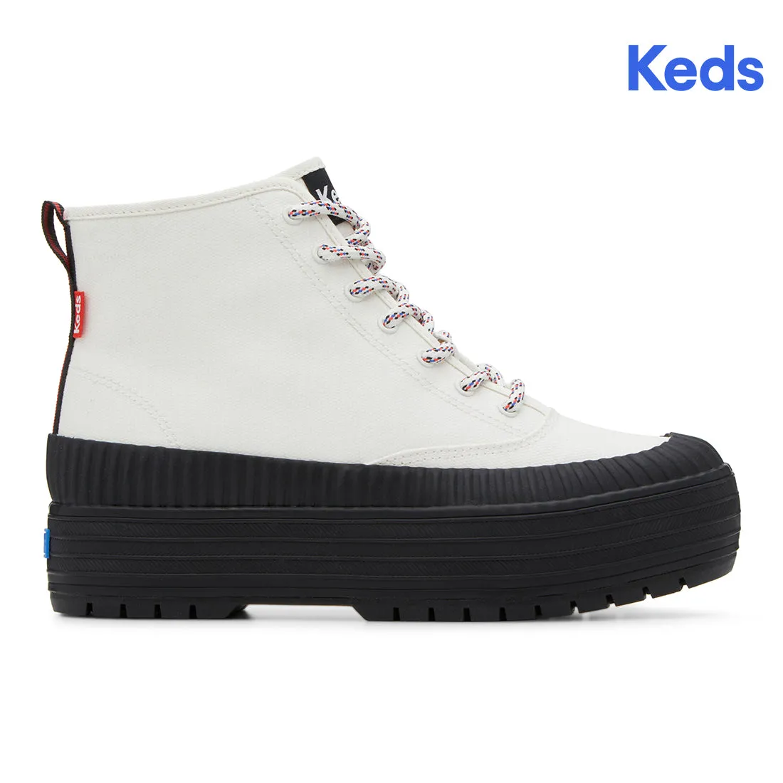 Keds Womens’ The Platform Mid Lug Weatherized White/Black
