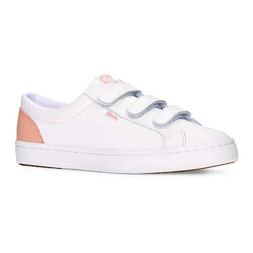 Keds Women’s Tiebreak Leather Sneaker White / Blossom
