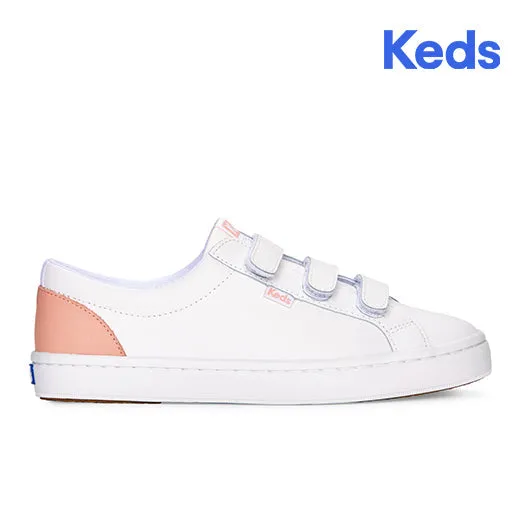 Keds Women’s Tiebreak Leather Sneaker White / Blossom