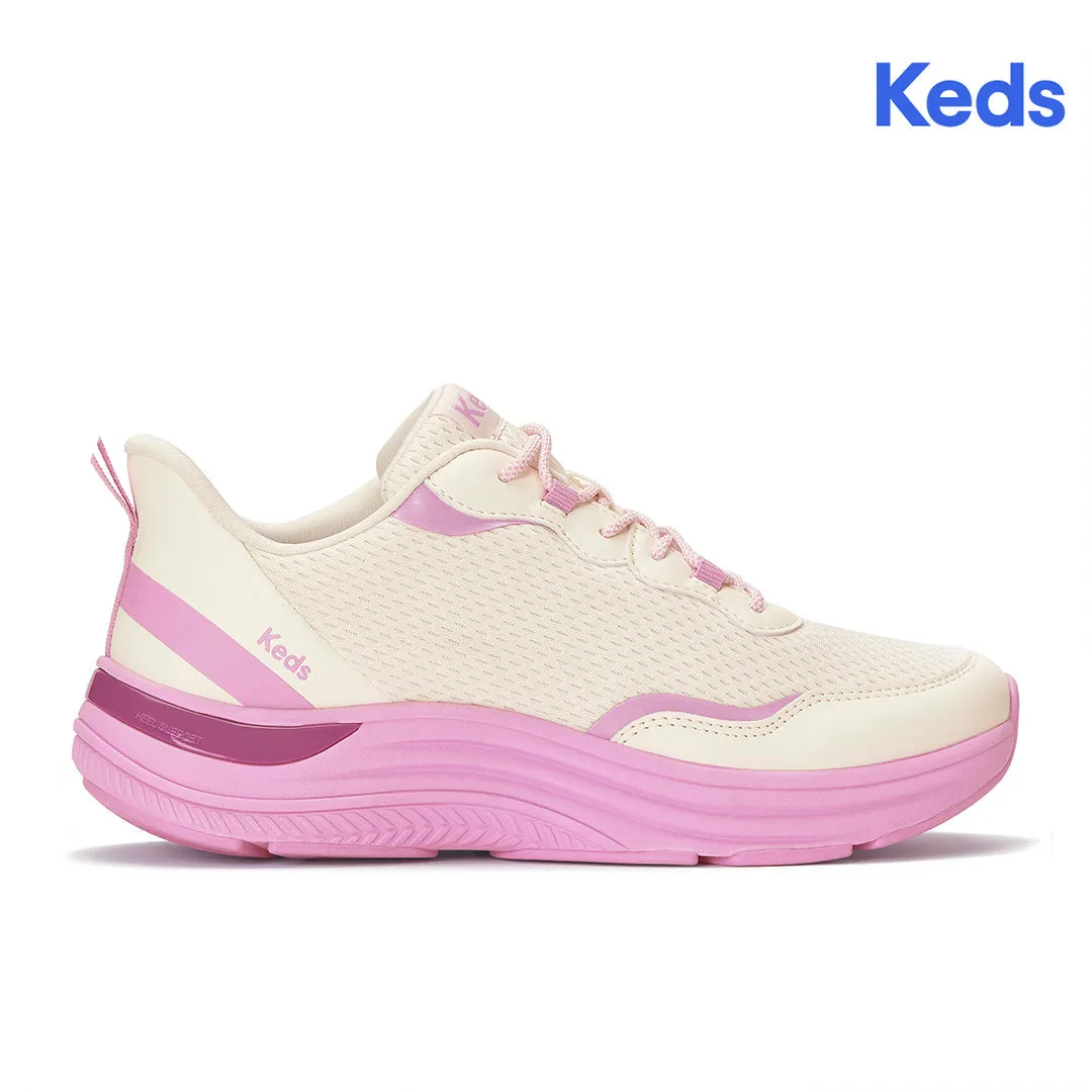 Keds Women’s Blissmove Lace Mesh/Leather Egret/Lilac/Dark Violet Sneaker