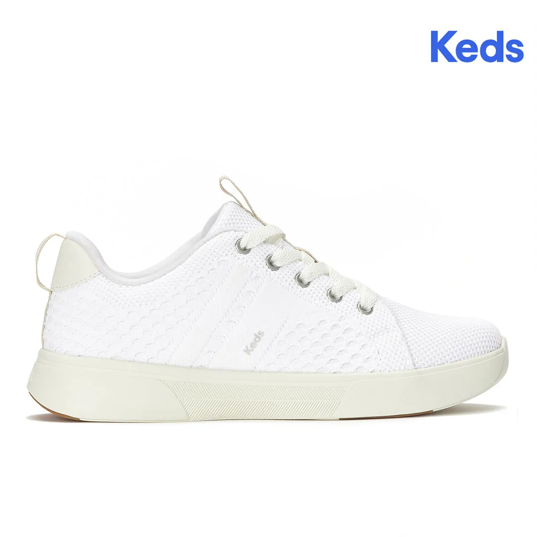 Keds Women’s Blisswalk Lace Textured Eng Knit Snow White Sneaker