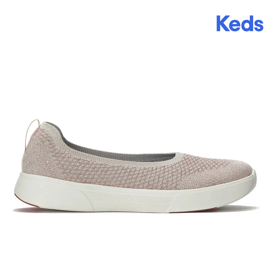 Keds Women’s Blisswalk Skimmer Metallic Eng Knit Rose Gold Sneaker